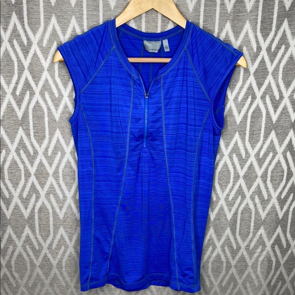 Athleta Tops - Athleta Blue Fitted Cap Sleeve Top Size: Small
